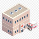 Hospital png sticker building illustration