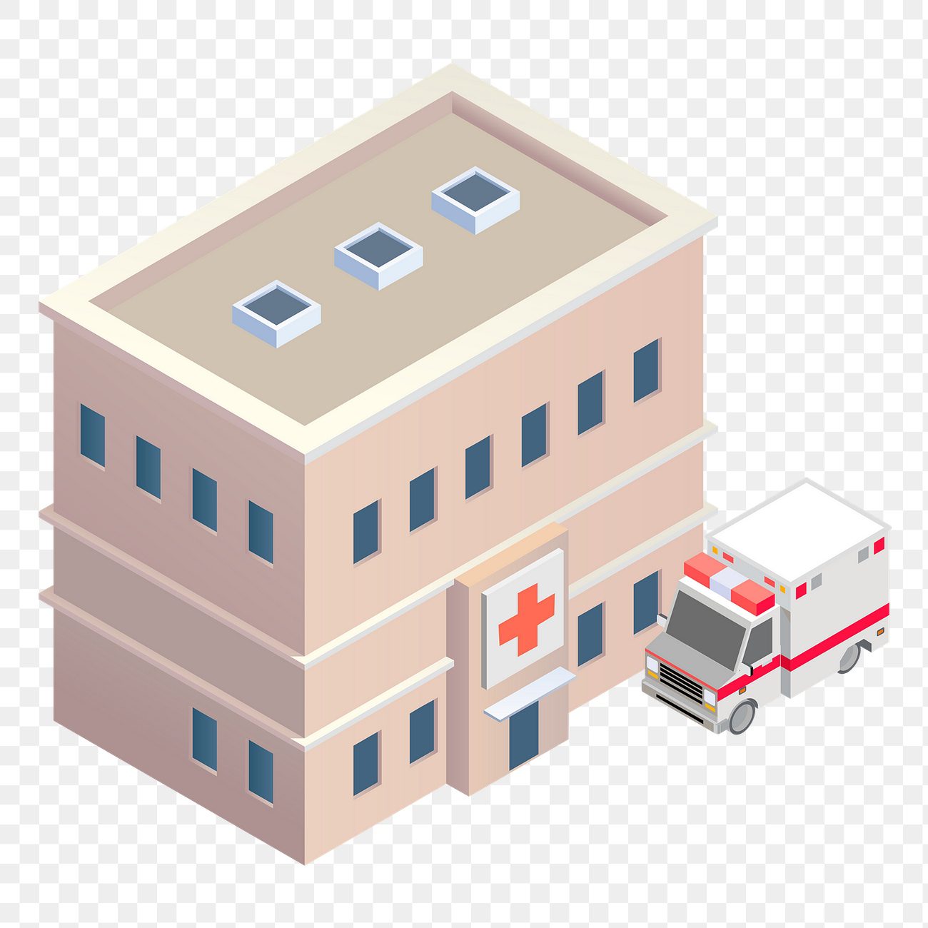 Hospital png sticker building illustration