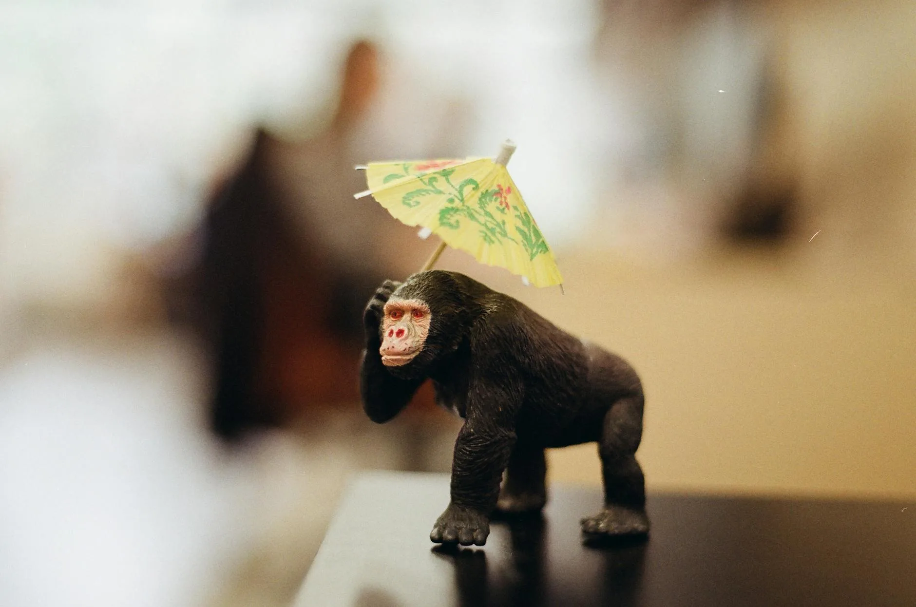 gorilla figurine on the table
