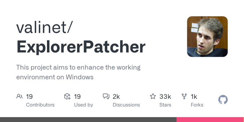 ExplorerPatcher GitHub