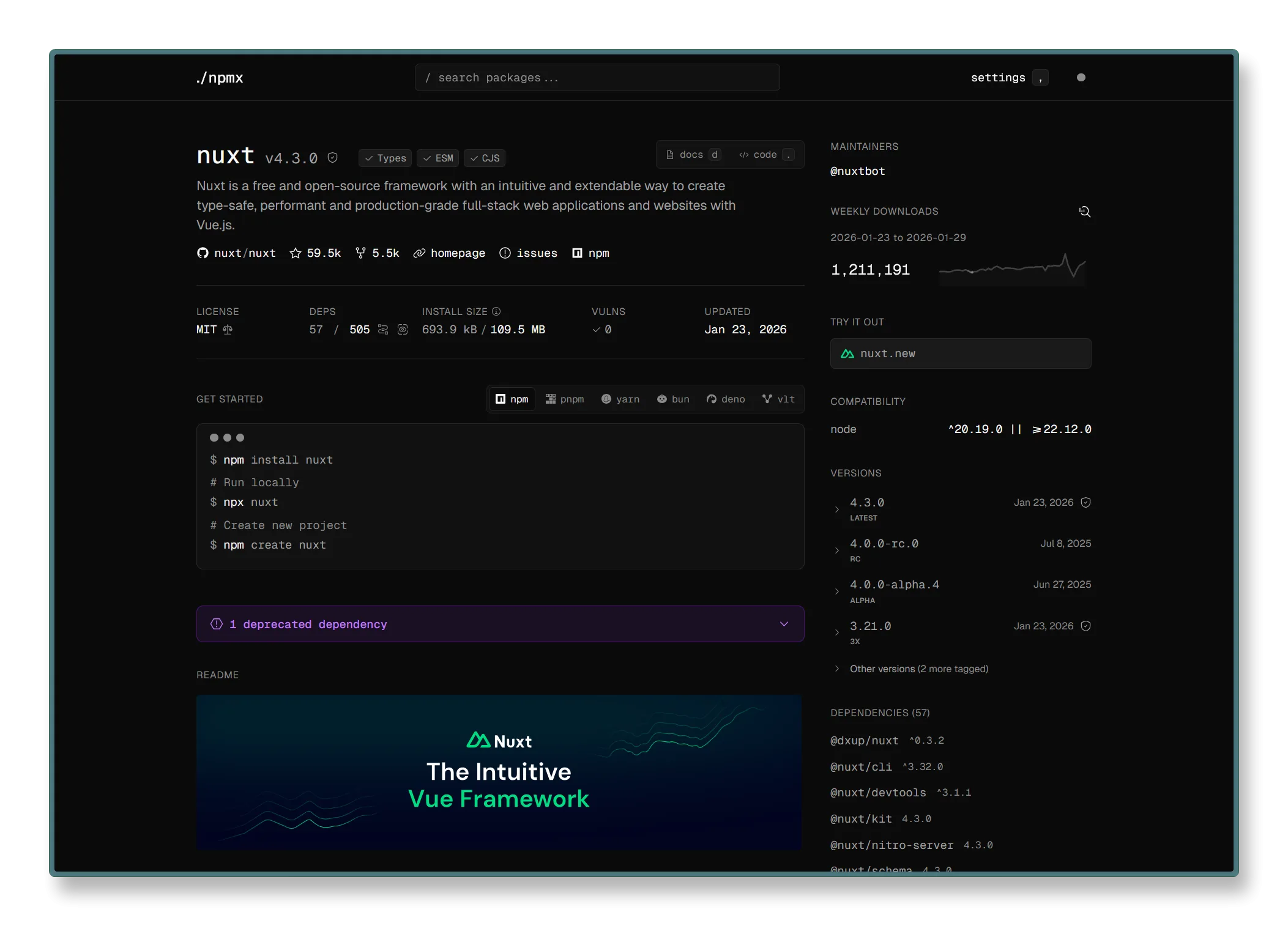 Trải nghiệm npm registry tối ưu hơn với trình duyệt mã nguồn mở npmx.dev