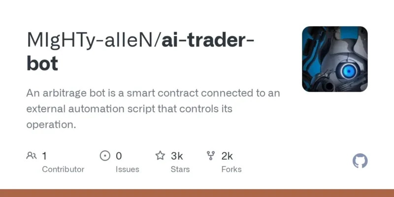 MIgHTy-alIeN/ai-trader-bot: An arbitrage bot is a smart contract connected to an external automation script that contr