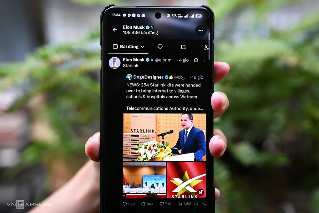Musk chia sẻ Starlink phủ sóng vùng lõm tại Việt Nam