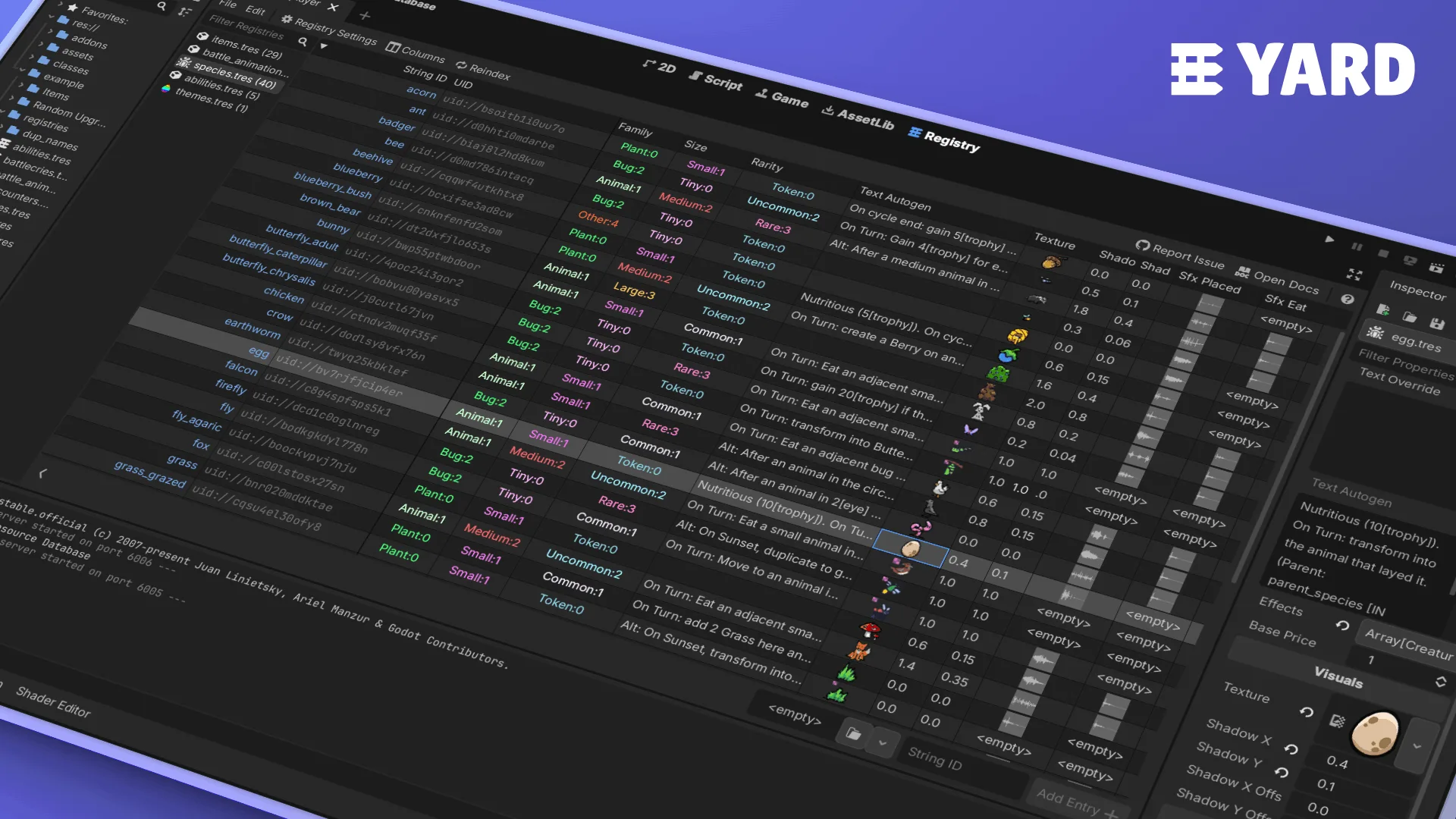 elliotfontaine/yard-godot: YARD is an editor plugin for Godot to manage resources and query them at runtime, with a t